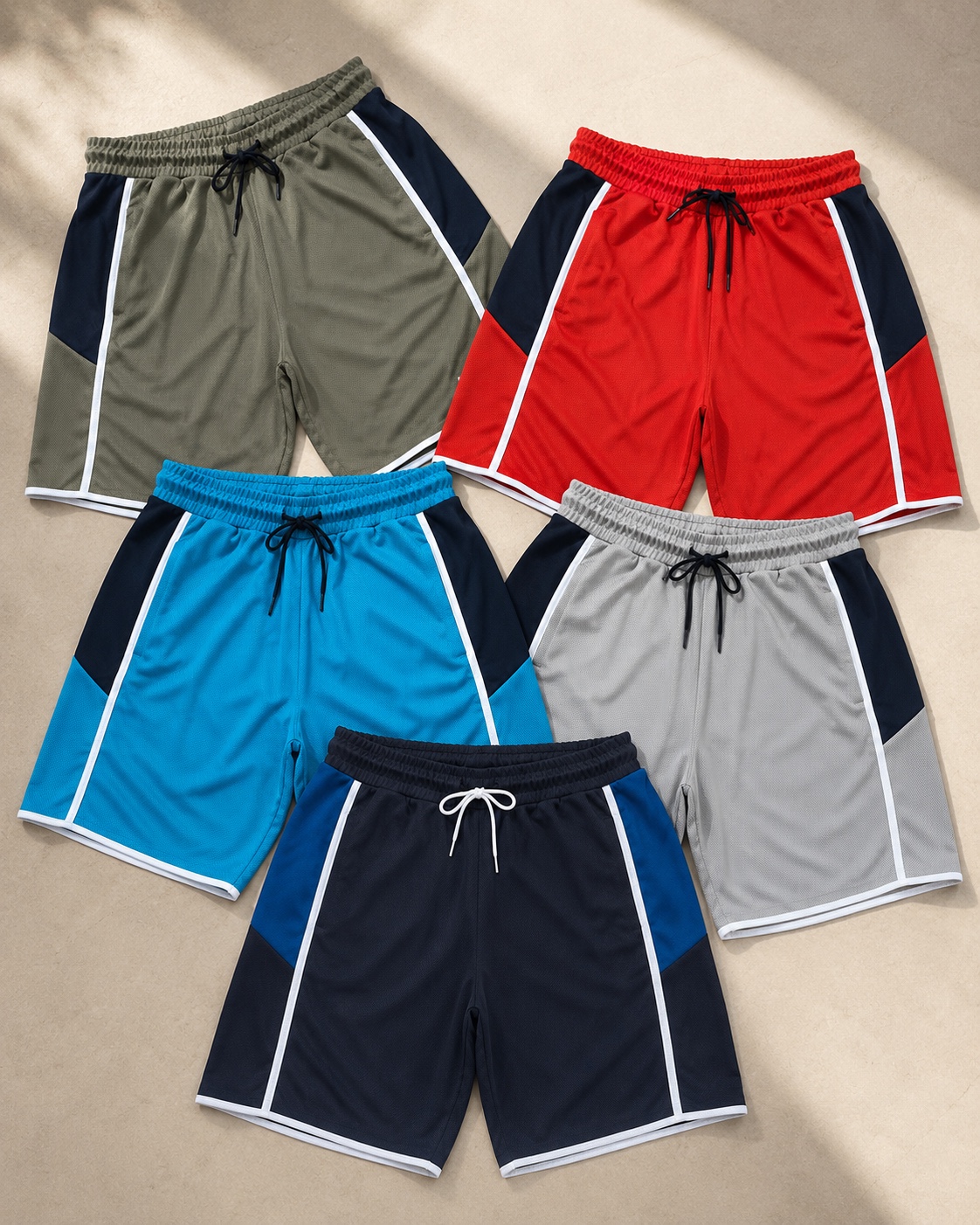 Athletic mesh shorts assortment