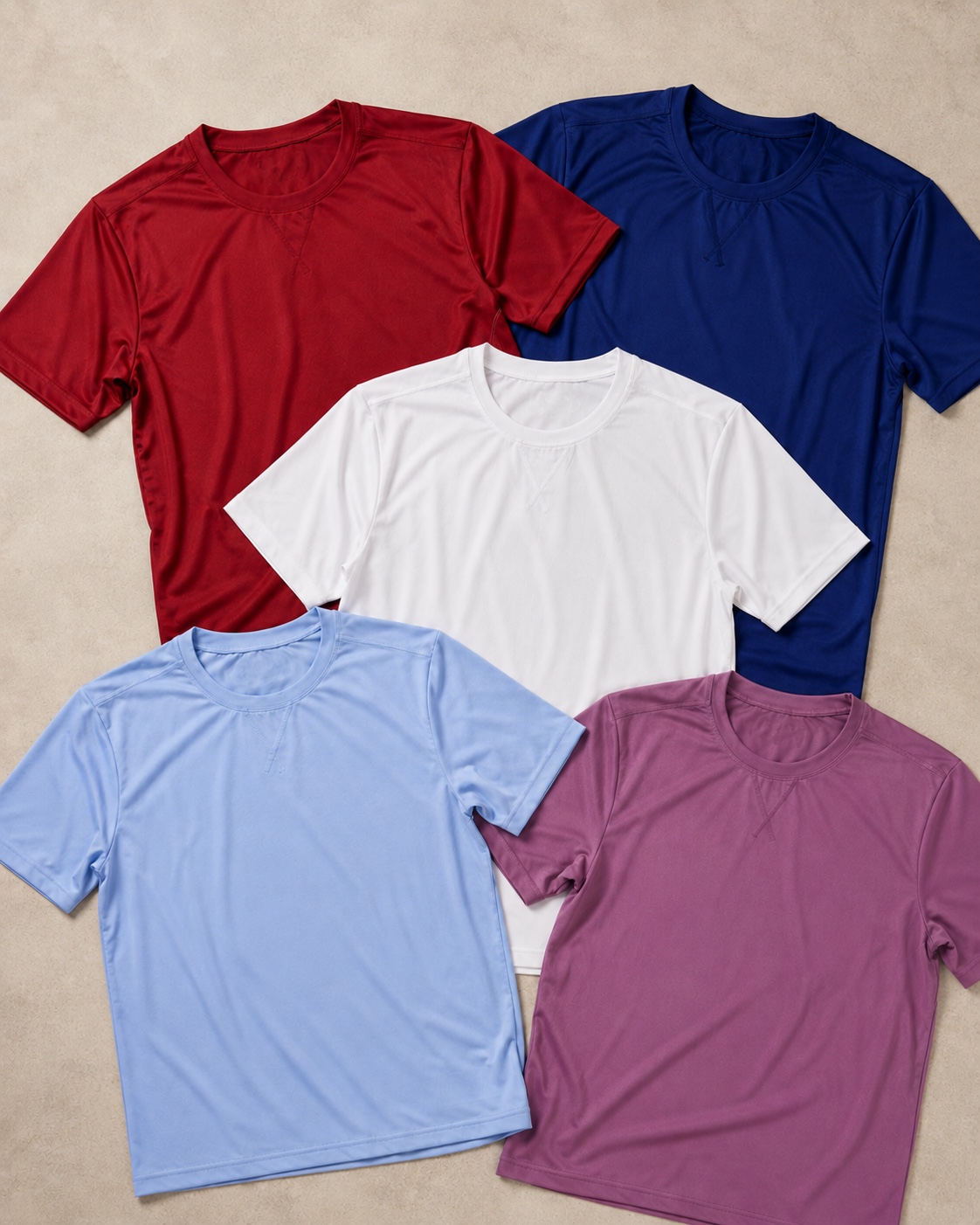 Athletic performance tee assortment