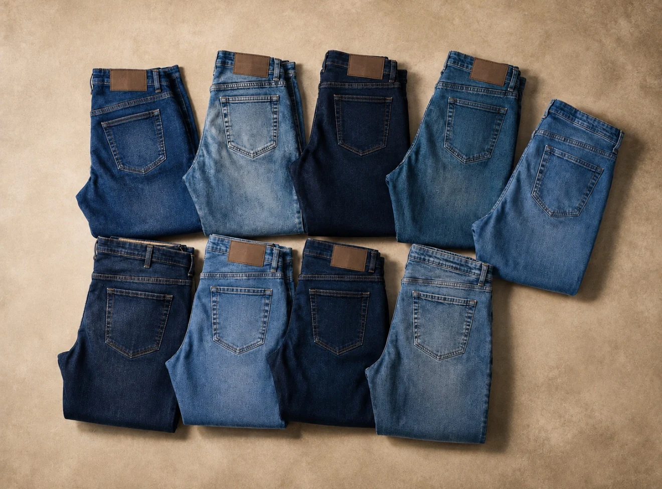 Denim jeans wash assortment