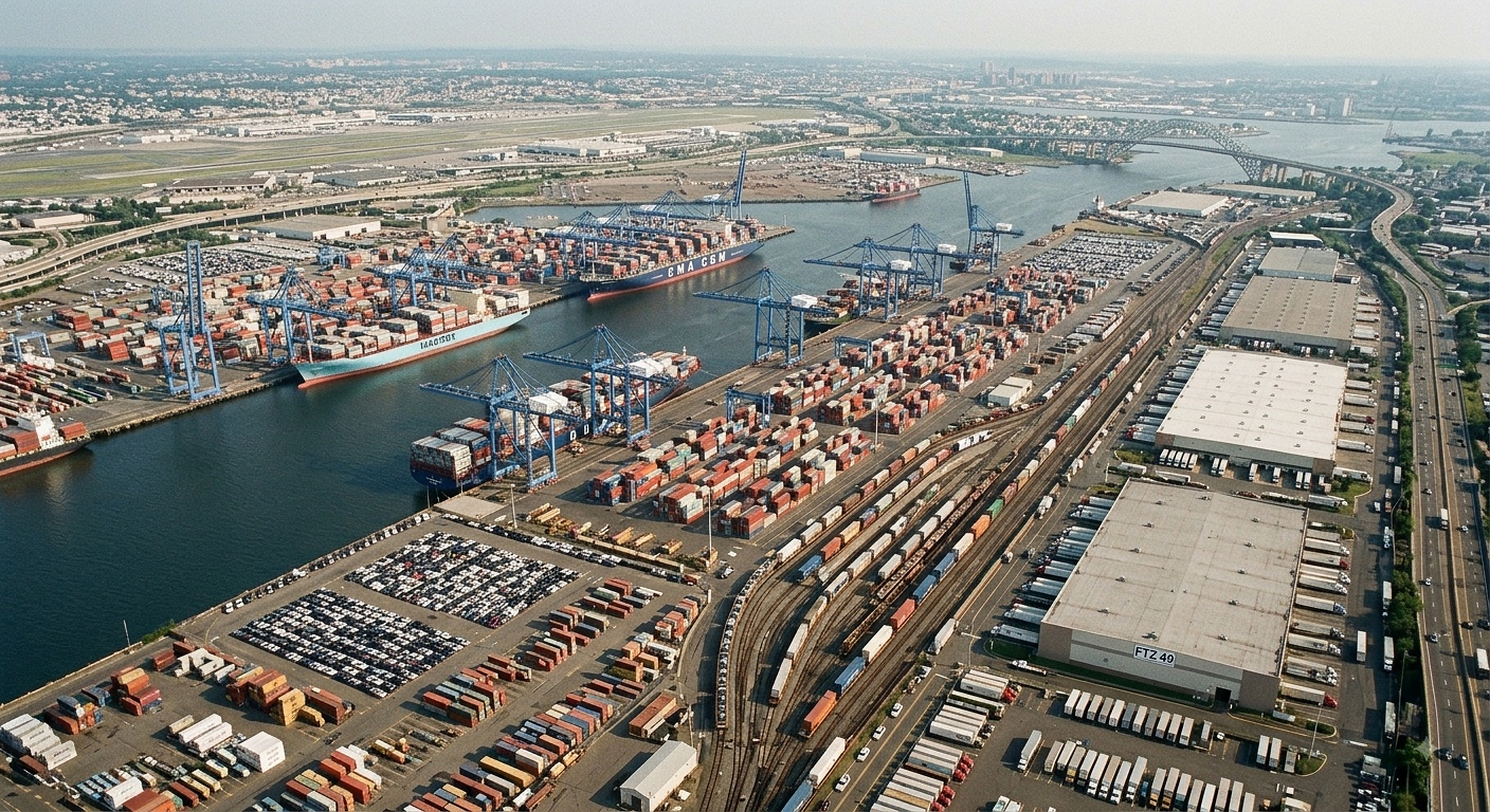 Container terminal and port logistics network